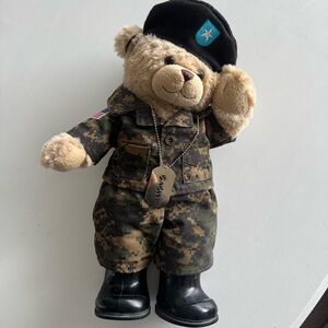 Build-a-Bear Camouflage Basic Training Teddy Bear with Black Boots